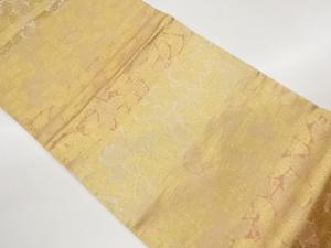 横段に檜扇模様織出し袋帯